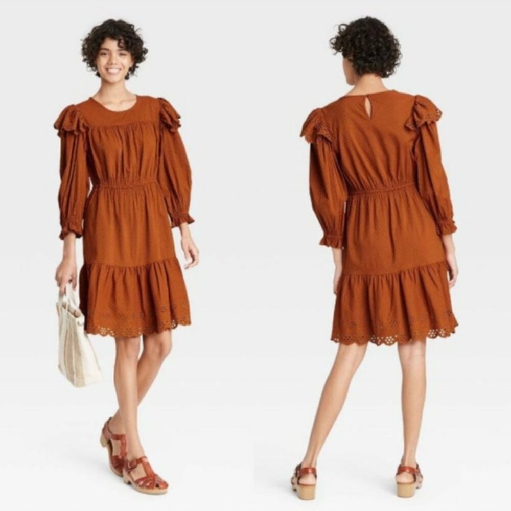 Universal Thread Long Sleeve Ruffle Dress L